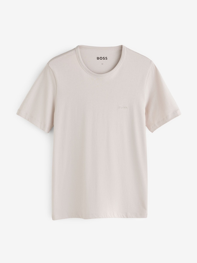 Musta/Kermanvaalea/Mauve - BOSS Crew Neck Short Sleeve Classic T-Shirts 3 Pack - Kuva 8 / 8