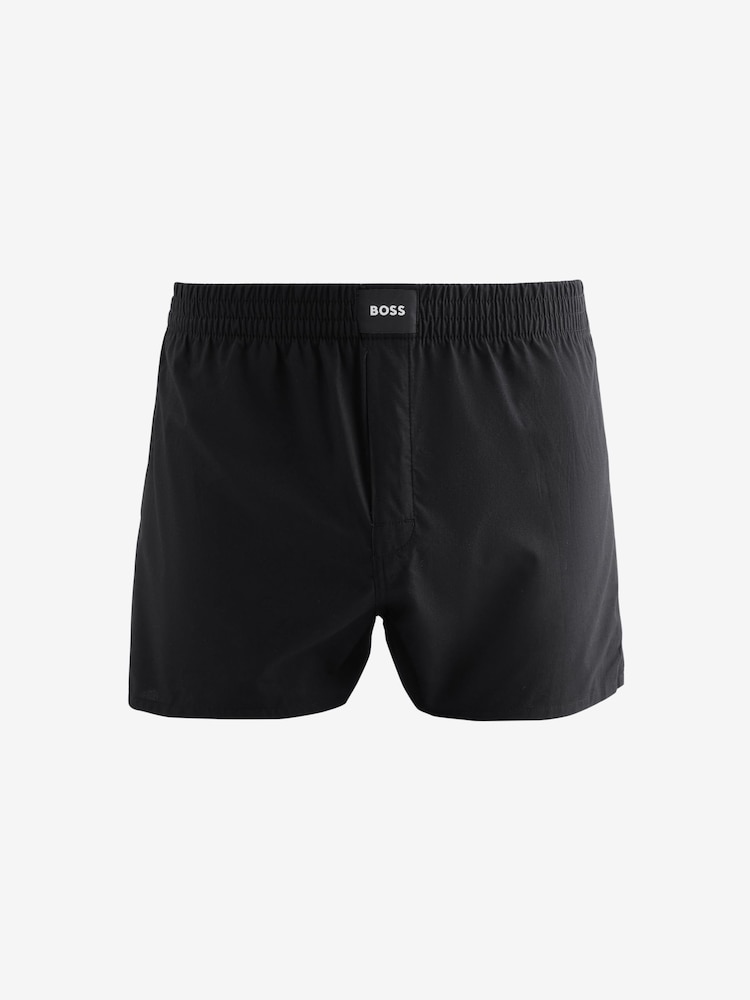 أسود - حزمة 2 شورت بوكسر بتلبيس قياسي من BOSS - صورة 3 من 3