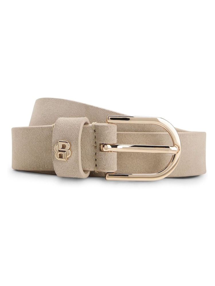 BOSS Cream Scarlet Double B Suede Belt - Image 1 of 1