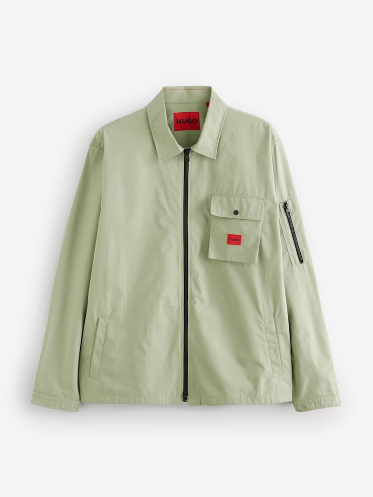 HUGO Green Emmond Pocket Zip Through Overshirt - Image 5 of 5 HUGO Green Emmond Pocket Zip Through Overshirt - Image 5 of 5