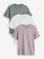 HUGO White Logo T-Shirts 3 Pack - Image 1 of 4