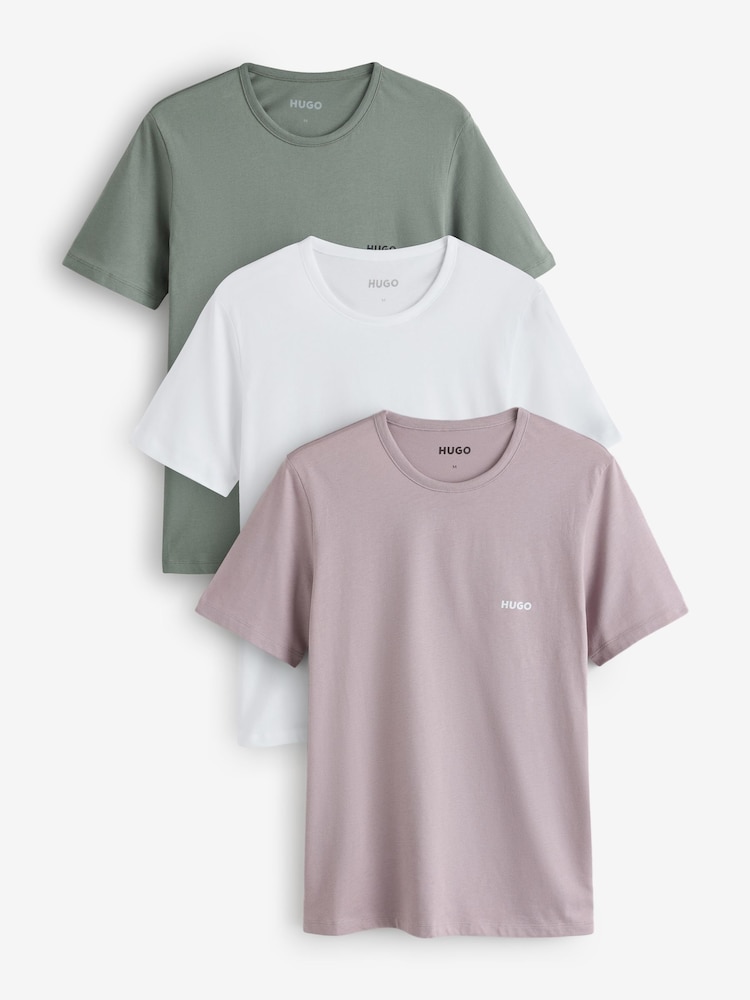 HUGO White Logo T-Shirts 3 Pack - Image 1 of 4