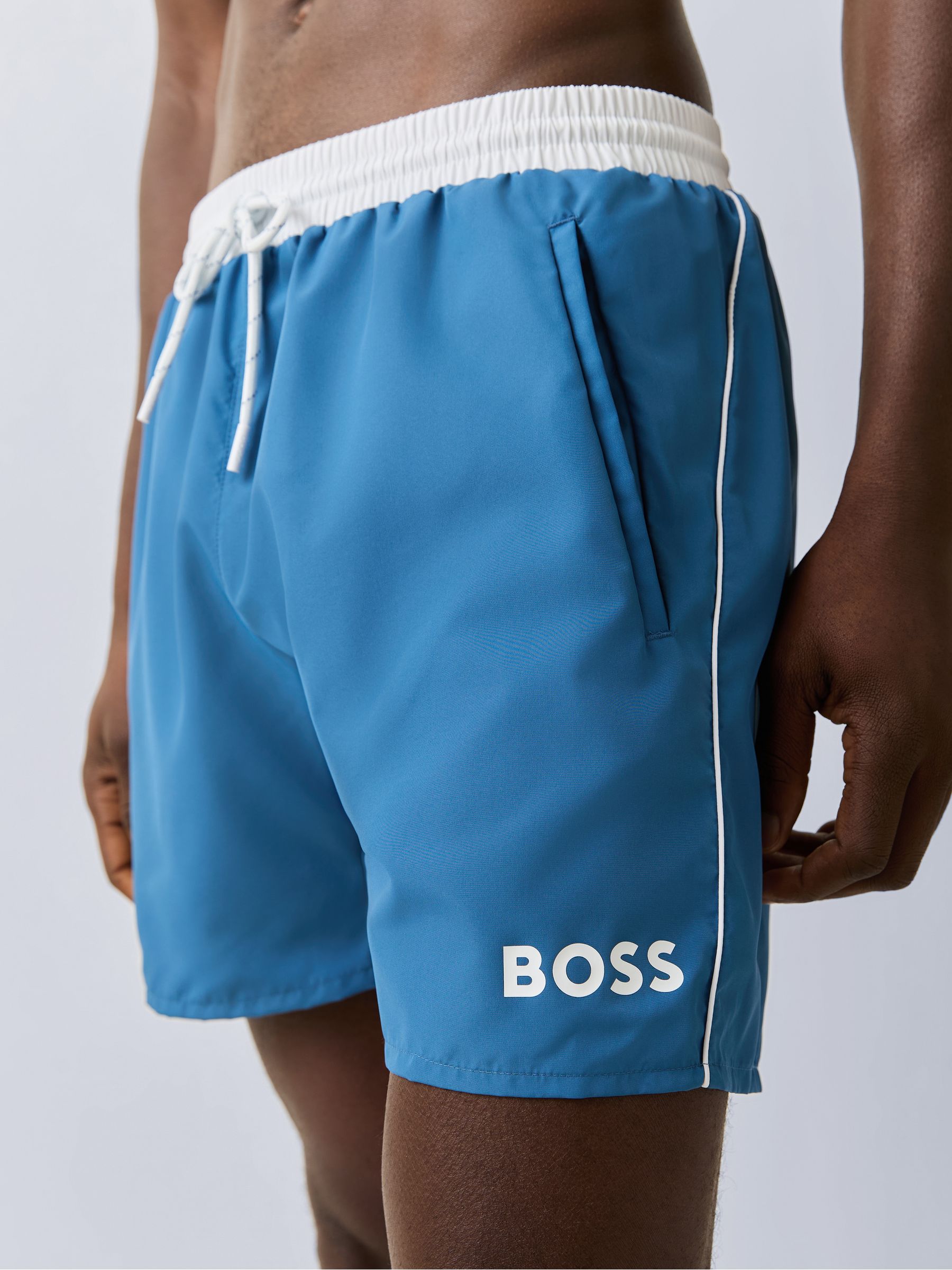 Buy BOSS Light Blue Quick Dry Swim Shorts from Next USA