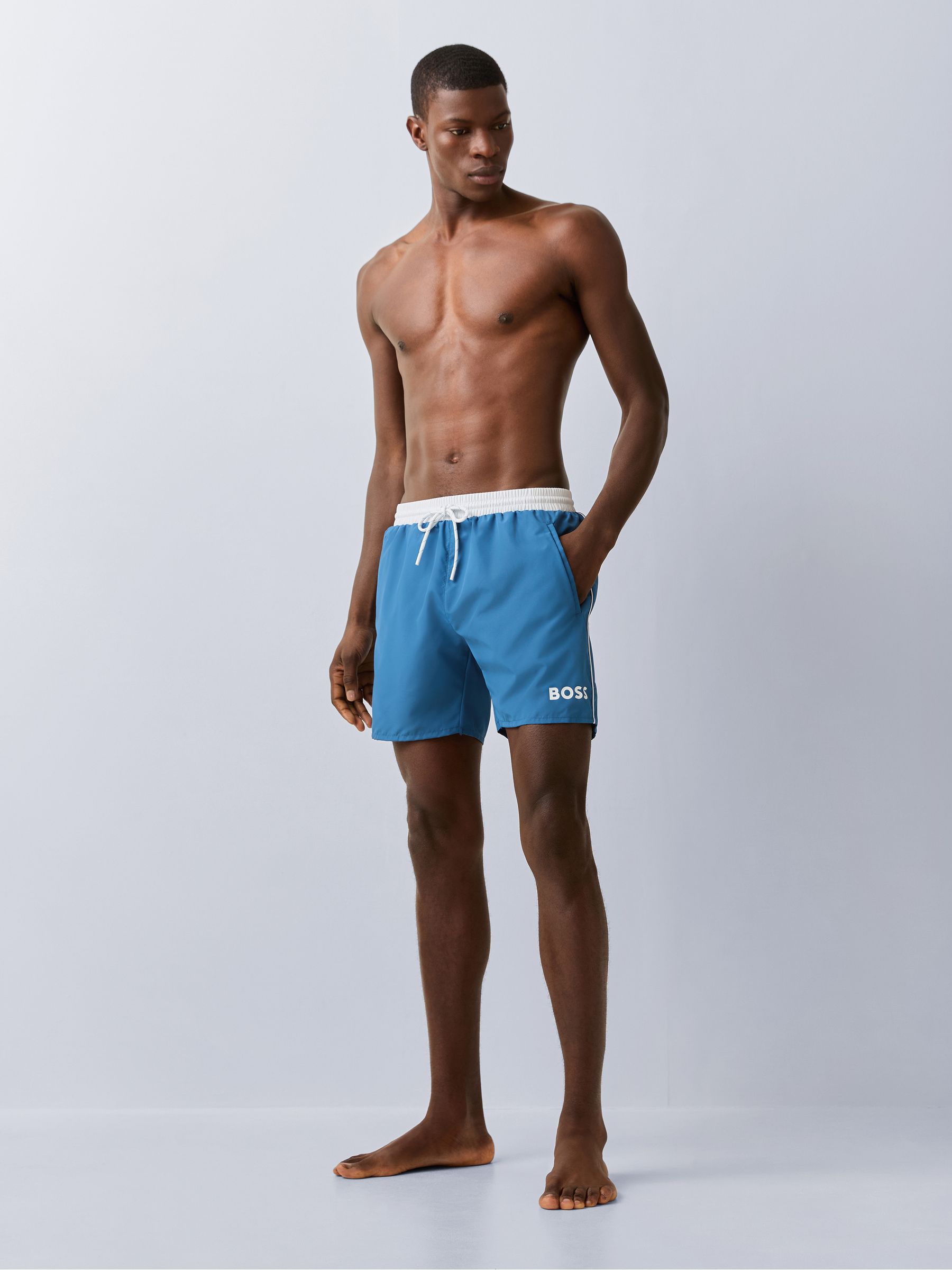 Buy BOSS Light Blue Quick Dry Swim Shorts from Next USA