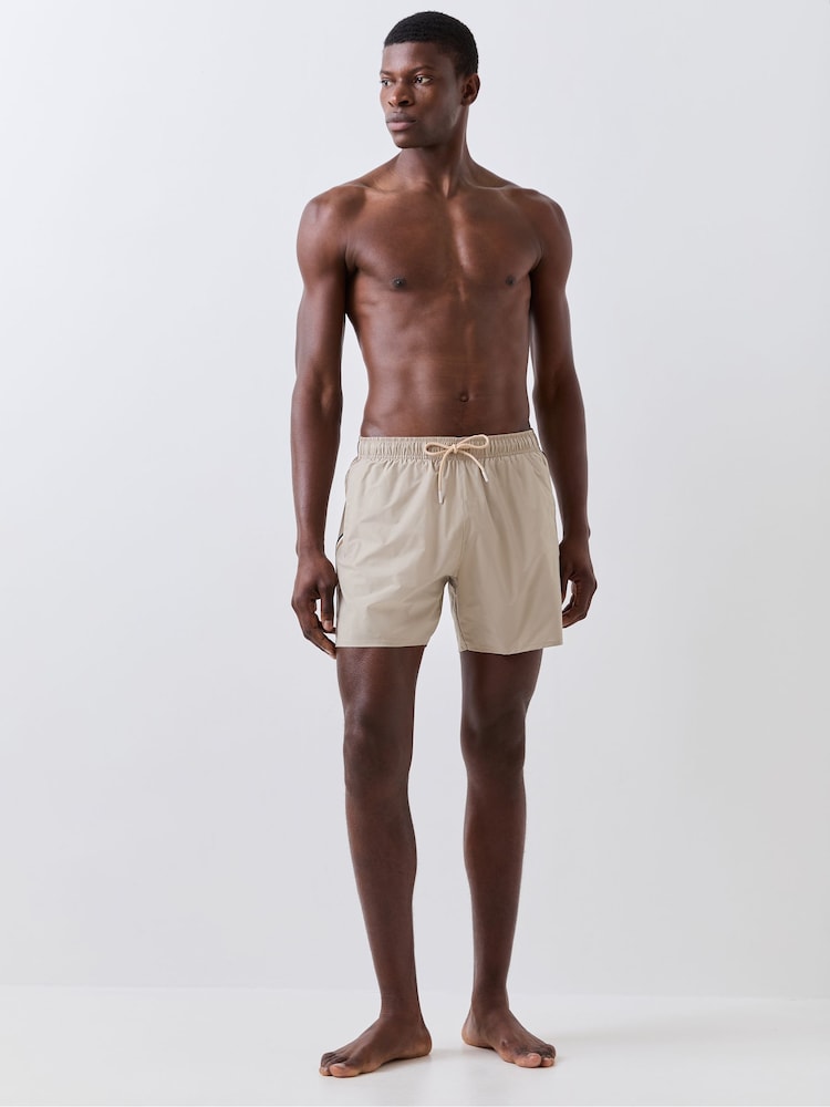 BOSS Cream Iconic Side Stripe Logo Swim Shorts - Image 2 of 4 BOSS Cream Iconic Side Stripe Logo Swim Shorts - Image 2 of 4