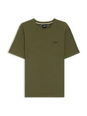 橄欖綠 - 短袖款 - BOSS 標誌窩夫格紋 T 裇 - 圖片 8，共 8