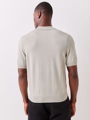 BOSS Grey Asac Knitted Polo Shirt - Image 3 of 8