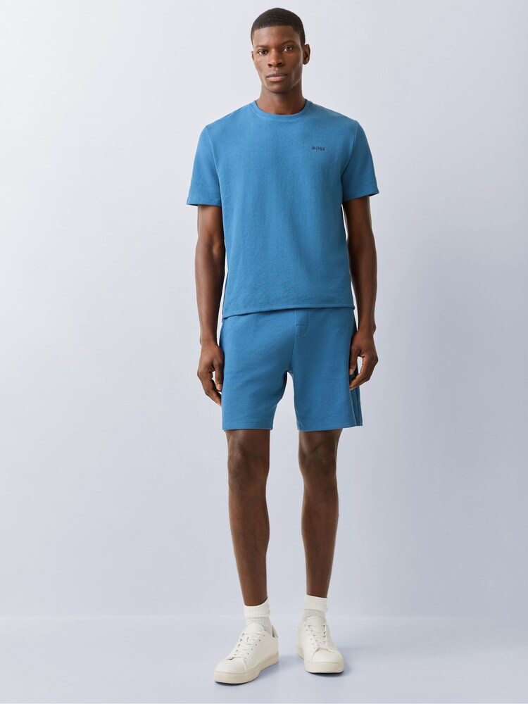 BOSS Light Blue Short Sleeve Logo Waffle T-Shirt - Image 2 of 5