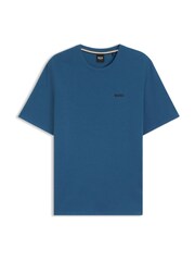 BOSS Light Blue Short Sleeve Logo Waffle T-Shirt - Image 5 of 5