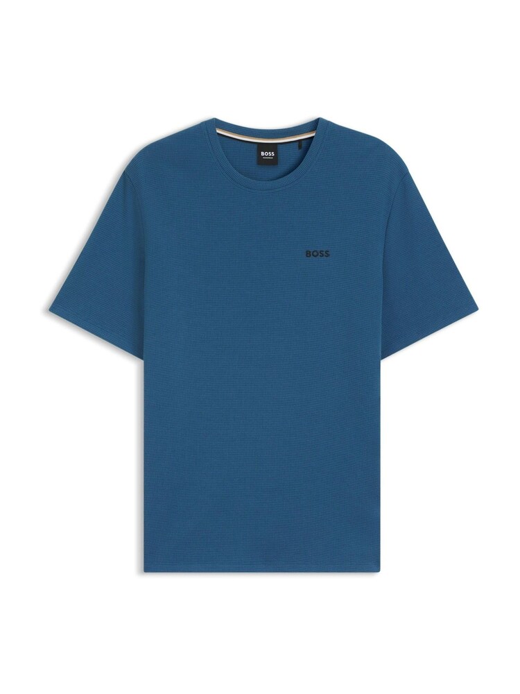 BOSS Light Blue Short Sleeve Logo Waffle T-Shirt - Image 5 of 5