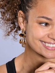 Bibi Bijoux Gold Tone Tortoise Shell Statement Earrings - Image 2 of 2