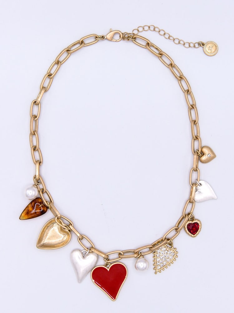 Bibi Bijoux Gold Tone Mixed Heart Necklace - Image 1 of 2