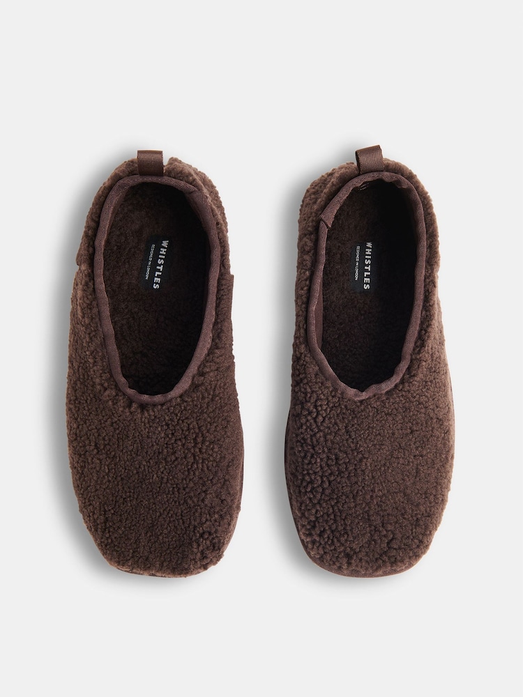 Whistles Brown Shearling Ballet Slippers - Image 4 of 4 Whistles Brown Shearling Ballet Slippers - Image 4 of 4