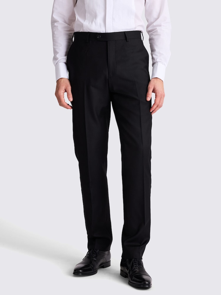 MOSS Italian Tailored Fit Twill Black Trousers - Imagen 1 de 3