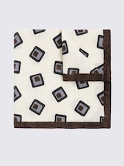 MOSS Cream Bottinelli Wool Square Pocket Square - Image 1 of 2