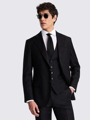 MOSS Black Twill Suit Jacket - Image 1 of 7