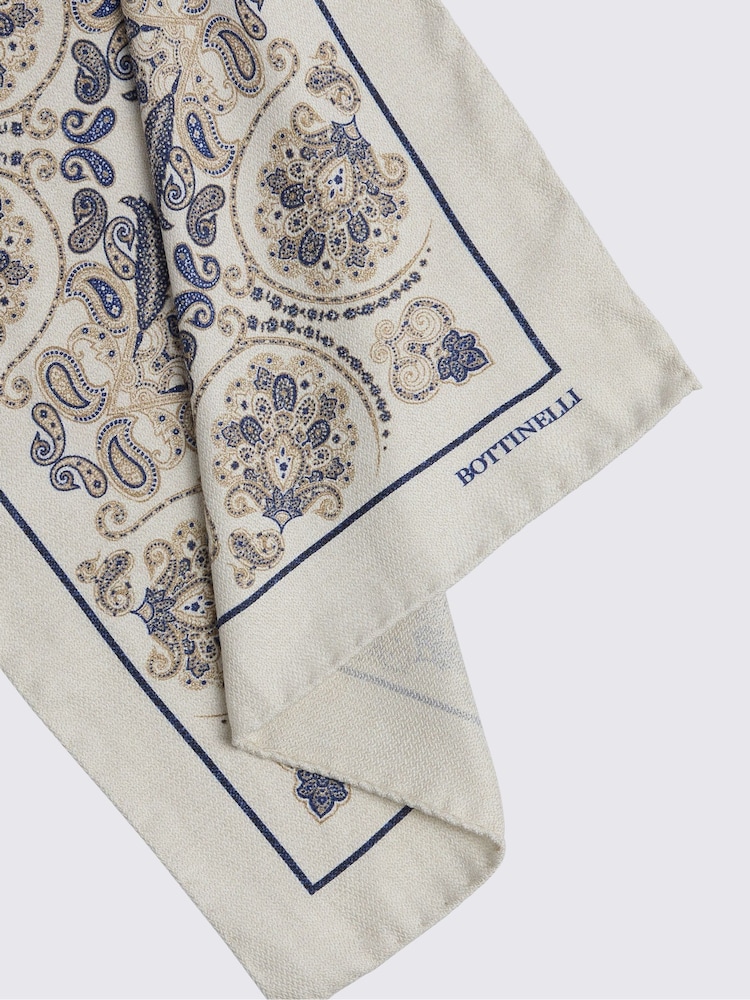 MOSS Neutral Bottinelli Paisley Pocket Square - Image 2 of 3