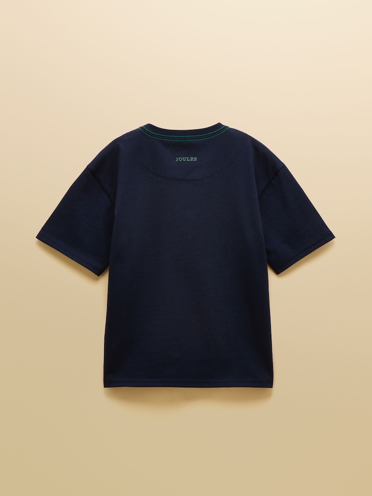 Joules Boys' Archie Navy Applique Graphic T-Shirt - Image 2 of 5