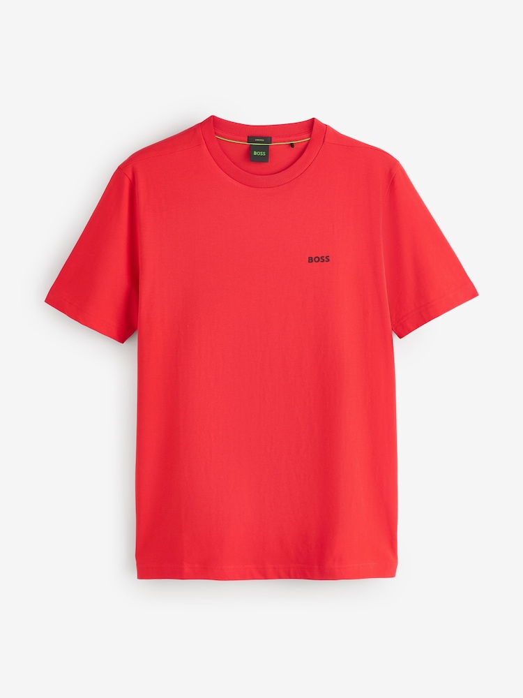 BOSS Bright Red Regular Fit Logo T-Shirt - Image 5 of 5 BOSS Bright Red Regular Fit Logo T-Shirt - Image 5 of 5