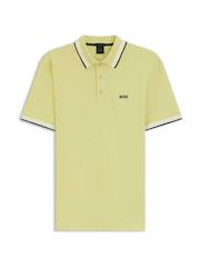 BOSS Light Yellow Paddy Tipped Collar Polo Shirt - Image 1 of 1