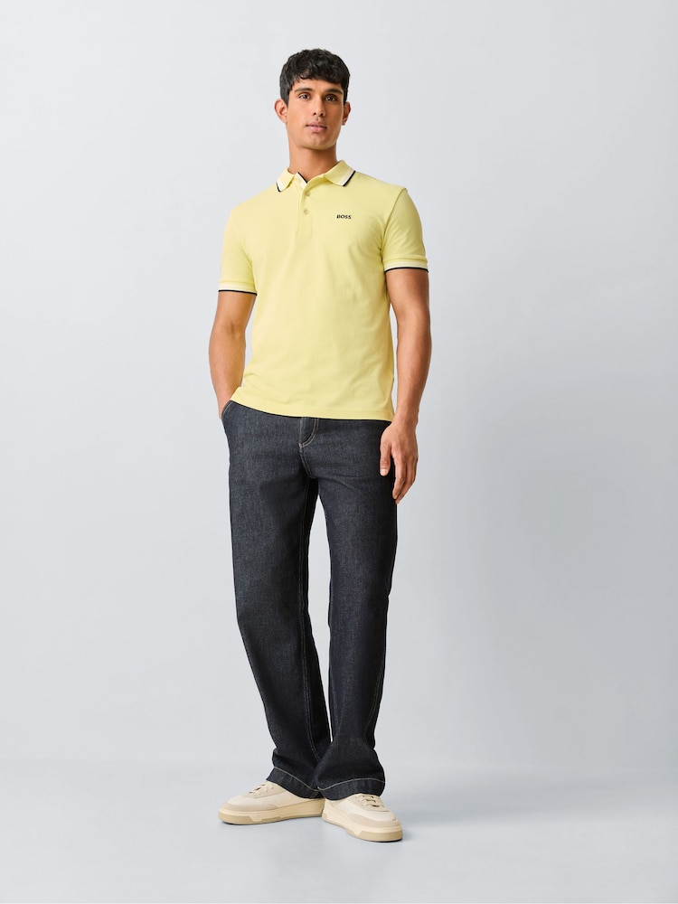浅黄色 - BOSS Paddy Tipped Collar Polo Shirt - 6的图像2｝