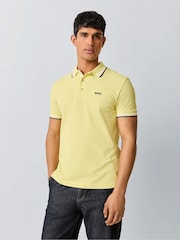 浅黄色 - BOSS Paddy Tipped Collar Polo Shirt - 6的图像3｝