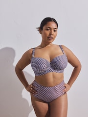 Chocolate Brown Geometric Ultimate Support F-K Underwired Bikini Top - Image 2 of 8