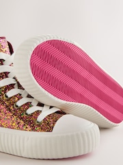 Rust Brown Glitter Standard Fit (F) Lace Up High Top Trainers - Image 5 of 6