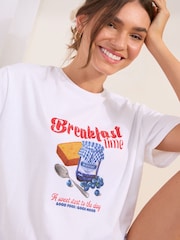 Friends Like These Blue Breakfast Time Short Sleeve Pyjamas - Image 2 of 4