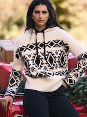 Mint Velvet Cream Fair Isle Knit Hood Jumper - Image 3 of 7