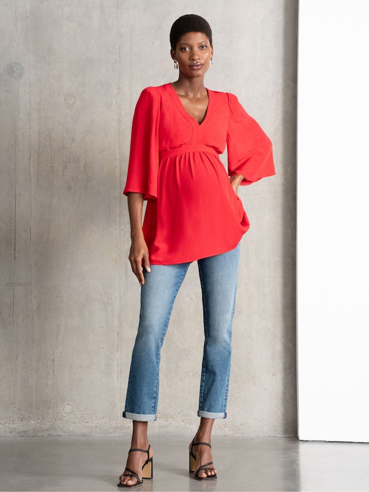 جينز حوامل بخصر مرتفع من نسيج فاخر عضوي تلبيس مريح من Seraphine - صورة 5 من 5