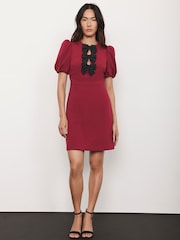 Mint Velvet Red Bow Detail Mini Dress - Image 2 of 7