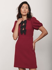 Mint Velvet Red Bow Detail Mini Dress - Image 3 of 7