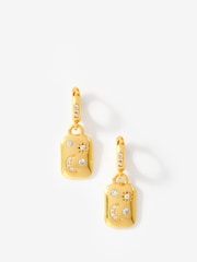 Mint Velvet Gold Plated Star Hoop Earrings - Image 1 of 3