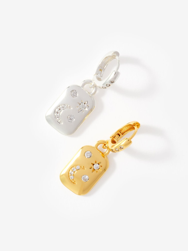 Mint Velvet Gold Plated Star Hoop Earrings - Image 3 of 3 Mint Velvet Gold Plated Star Hoop Earrings - Image 3 of 3