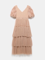 Mint Velvet Pink Polka Dot Tulle Midi Dress - Image 8 of 8