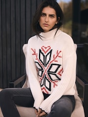 Mint Velvet White Snowflake Knit Jumper - Image 2 of 8