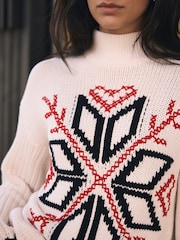 Mint Velvet White Snowflake Knit Jumper - Image 4 of 8