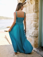 أزرق على أخضر أزرق - Friends Like These Sleeveless Jersey Maxi Dress - Image 4 of 4
