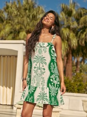 Friends Like These Green Ruffle Detail Sleeveless Mini Dress - Image 1 of 5