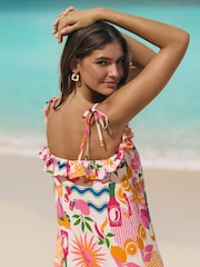 Friends Like These Pink Ruffle Detail Sleeveless Mini Dress - Image 4 of 5