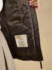 Joules Braemar Luxe Chocolate Brown Showerproof Diamond Quilted Coat - Image 10 of 11