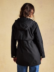 Joules Portwell Black Waterproof Raincoat With Hood - Image 2 of 9