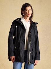 Joules Portwell Black Waterproof Raincoat With Hood - Image 5 of 9
