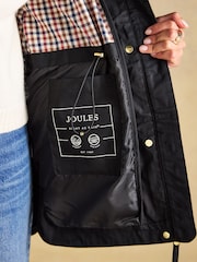 Joules Portwell Black Waterproof Raincoat With Hood - Image 9 of 9