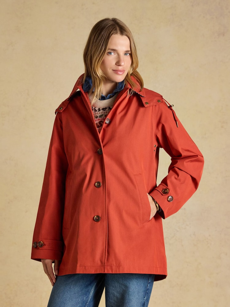Rainmore Rust Red Waterproof Button Through Raincoat - Image 1 of 13 Rainmore Rust Red Waterproof Button Through Raincoat - Image 1 of 13