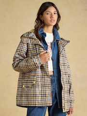 Marrone a quadri - Impermeabile ripiegabile Joules Everdry con cappuccio - Immagine 4 di 10