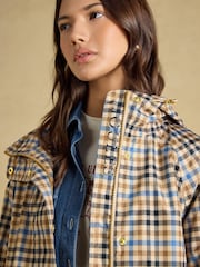 Marrone a quadri - Impermeabile ripiegabile Joules Everdry con cappuccio - Immagine 6 di 10