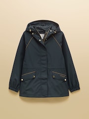 Joules Everdry Navy Waterproof Packable Raincoat With Hood - Image 13 of 14