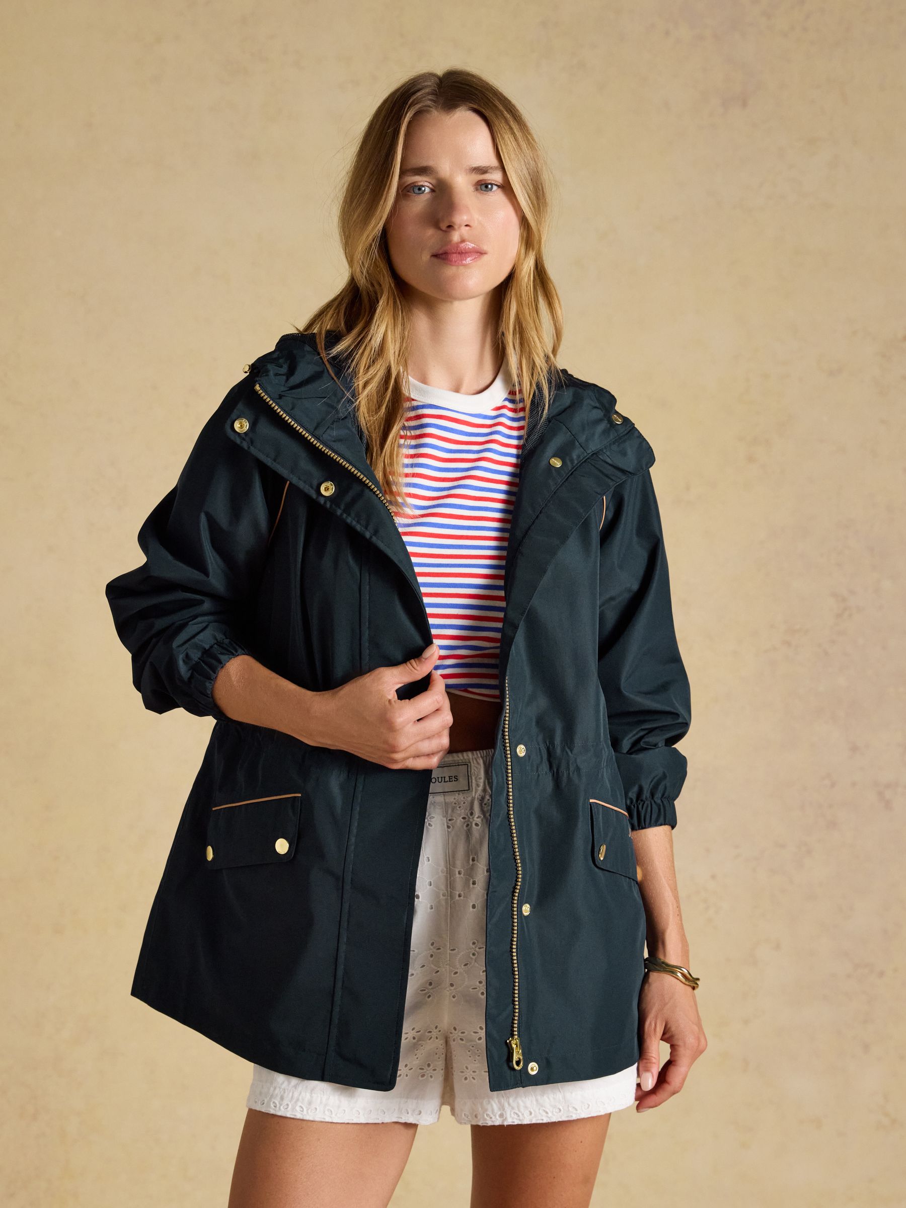 Buy Joules Everdry Navy Waterproof Packable Raincoat With Hood